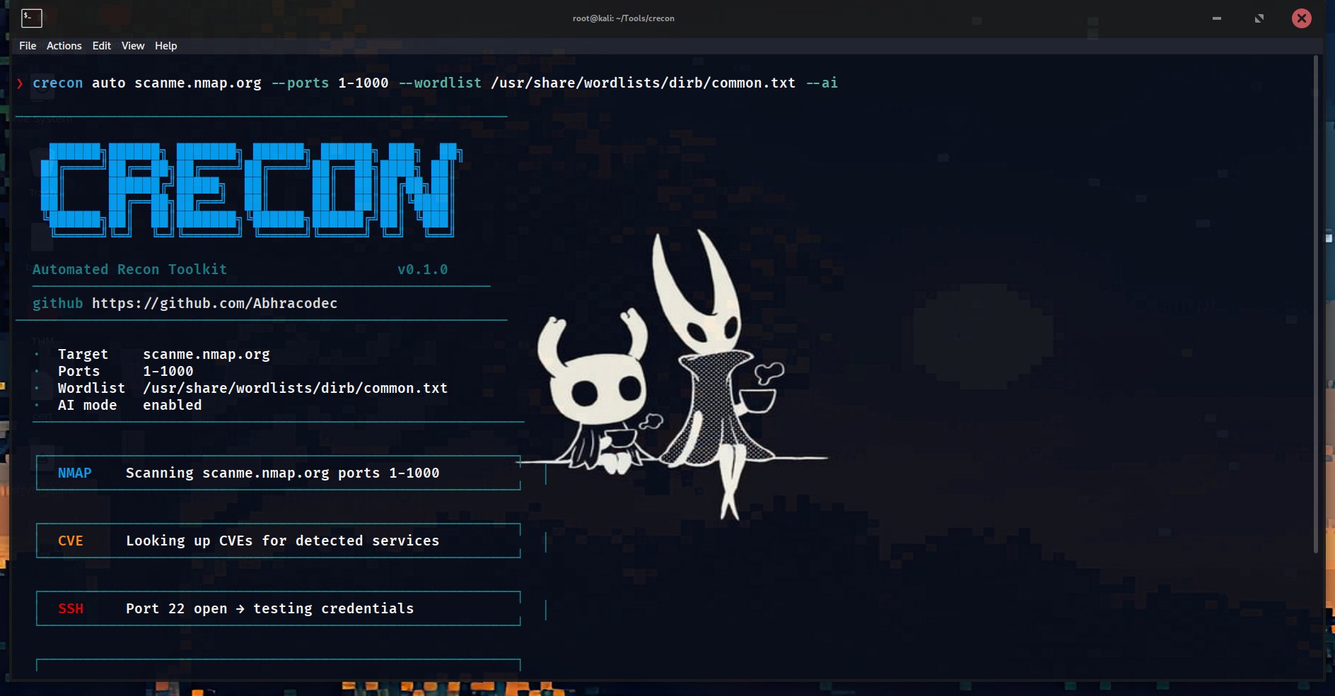 crecon auto scan running